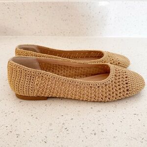 Steve Madden Stanza Woven Raffia Flats Tan Shoes Size 9.5M
